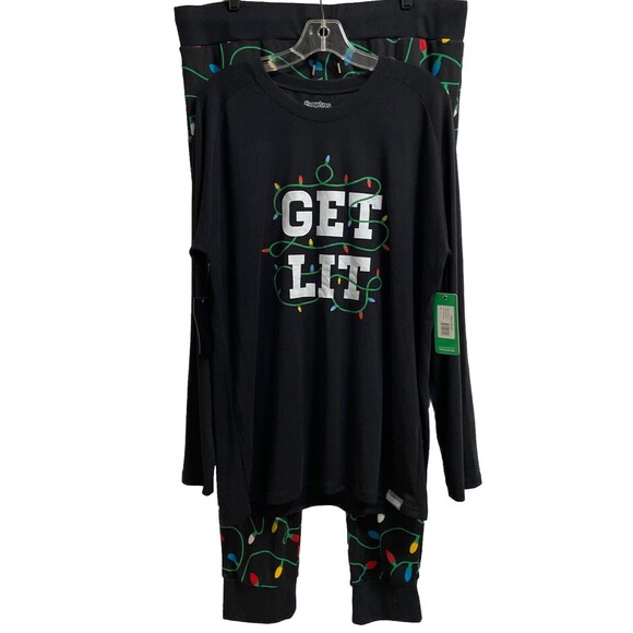 Tipsy Elves Extra Large PJs GET LIT Christmas Pajamas Set Mens XL Unisex XXL NWT - Picture 2 of 13